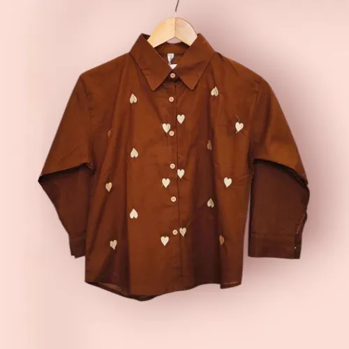 ColorPlay Cotton Shirts: Solid Staples & Heart Embroidery Collection
